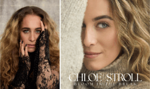 Picture of Chloe Stroll next to the album cover.