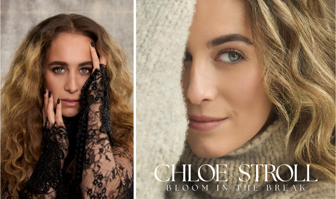 Picture of Chloe Stroll next to the album cover.